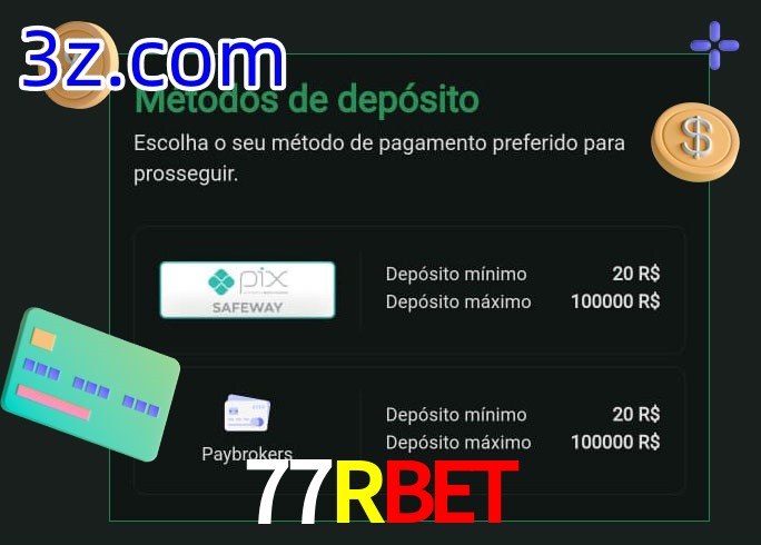 O cassino 77RBET oferece uma grande variedade de métodos de pagamento